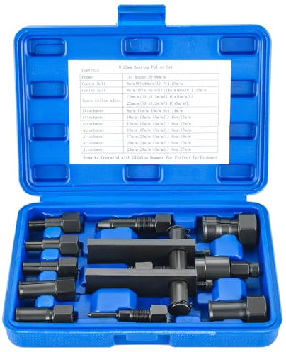 DASBET 10PCS Motorcycle Blind Inner Bearing Puller Tool Kit, 8-25mm Motorcycle Wheel Inner Bearing Removal Puller Tool Set Blind Hole Bearing Puller Remover Tool with Instructions