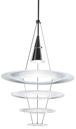 LELEGG Lámpara Colgante de Hierro nórdico | Lámpara Colgante de Restaurante con platillo Volante de Cuatro Niveles | Lámparas de Mesa de café Hotel Accesorio de iluminación de Varios Niveles