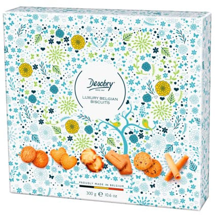 Desobry | Biscotti Assortiti Pasticceria Secca | Scatole Biscotti Regalo - 300 Gr | Biscotti Regalo Pasticceria Assortita Mandorle Vaniglia Burro Cannella