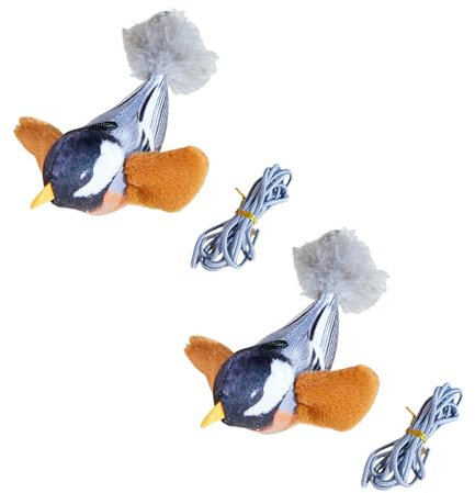 ETAWDE Katzen Beißspielzeug Zwitschern Vogelform für Kätzchen Kauen besser anziehen Katzen Cartoon Vogelform Übungstraining