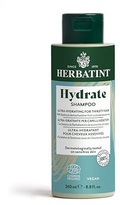 Herbatint Hydrate Ultra Fuktgivande schampo – 260 ml | Organiskt schampo idealiskt för törstigt, torrt och dehydrerat hår | Exklusiv formel, 97% ingredienser av naturligt ursprung, Cosmos Organic,