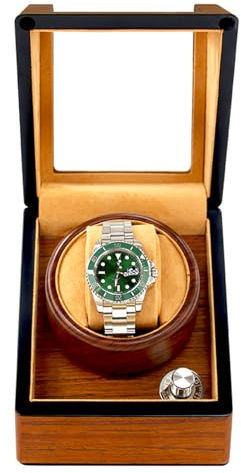 Eleeonora Remontoir Montre Automatique,Boite Montre Automatique,Remontoir à Montre Ecrins,Remontoir De Montre Automatique en Bois,BoîTe De Remontoir De Montre pour 1 Montres,Silencieuse