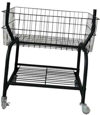 MagiDeal Carrito de lavandería Enrollable con Rueda, Cesta de Choque de Ropa Caneta de Almacenamiento de lavandería Carro de para la Tienda de