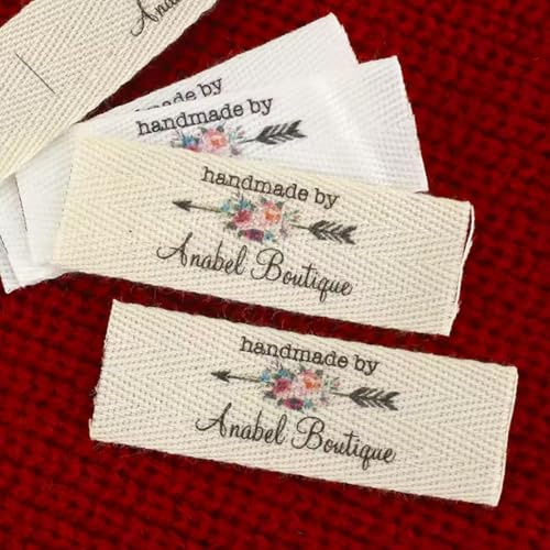 20/50/100 Stück individuelle Stoffetiketten for Kleidung, personalisierte Köperbandetiketten, Nähzubehör, Logo-/Namensschilder, 20 x 60 mm