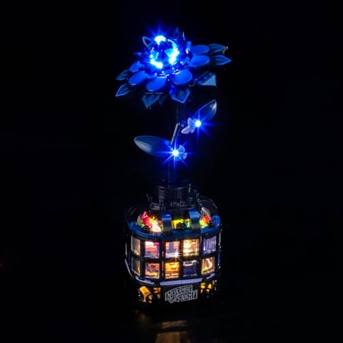 LocoLee Kit d'éclairage compatible avec Lego 76784 Fleur de Dahlia Noir Mercredi – Pas de modèle uniquement, accessoires d'éclairage LED compatibles avec Lego Black Dahlia