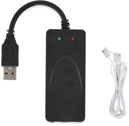 Janasiba módem fax, USB2.0 56K controlador de módem externo, módem USB macho y juego, estándar y avanzado según instrucciones (puerto dual)