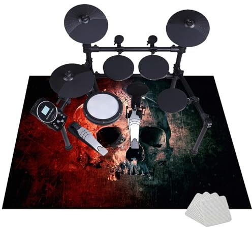JaevKwzy Elektronisch Schlagzeug Teppich Snare Drum Rug - Schallschutz Teppich - Schallschutzmatte - Drum-Teppich - rutschfeste Trommelmatte - Schalldicht Teppiche 200 x 180 cm