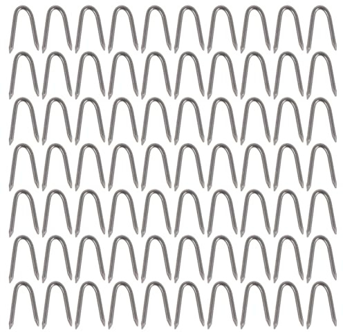 Homoyoyo Clavos de Fijación Forma de U de Hierro 70 Unidades para Fijar Césped y Cercas Estacas Resistentes para Malla Metálica y Vallado de Jardín Herramienta para Sujeción Exteriores