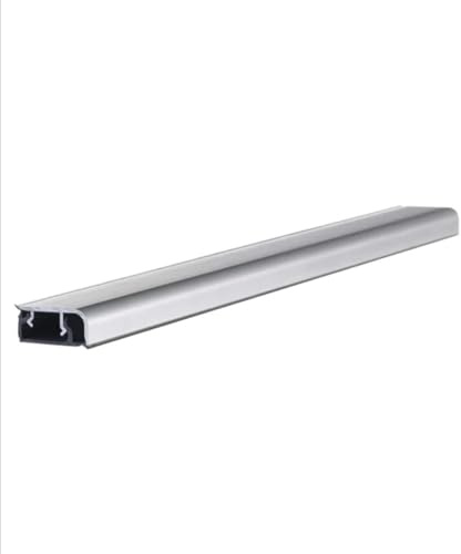 Generico Alzatina per Piani da Cucina in PVC Rivestita in Alluminio Spazzolato Lunghezza 240 cm + Accessori (2 Tappi finali + Angolo Interno 90° + spigolo Esterno 90°)