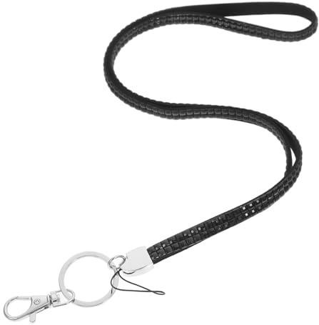 Milisten Lanière Tour de Cou Strass Fermoir Métallique Porte-Badge et Porte-Clés, Dragonne pour Téléphone Portable Adaptée aux Professionnelles