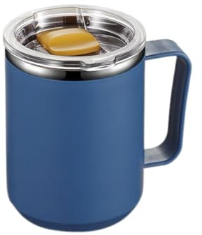 Mug en acier inoxydable avec poignée Tumbler de réutilisable, couvercle