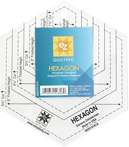 EZ Quilting Acryl-Nähvorlage Hexagon zuschneidbar