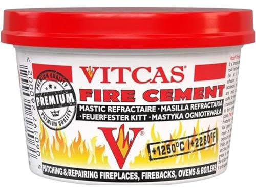 VITCAS FIRE CEMENT - 500g High-Temperature Resistant Adhesive for Secure Sealing and Repair of Fireplaces, Stoves, Boilers, and Chimneys, Ideal for Withstanding Intense Heat and Preventing Leaks