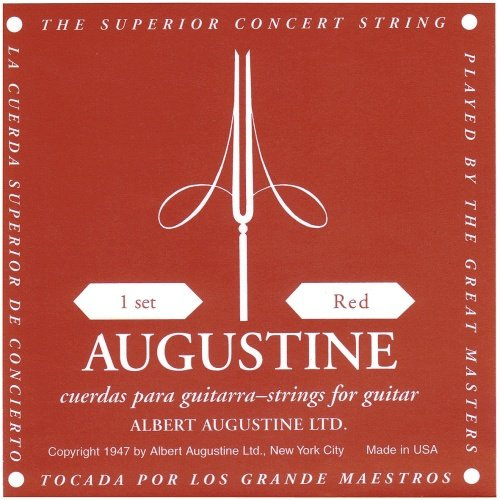 Augustine Satz Klassikgitarrensaiten, rot, Medium Tension