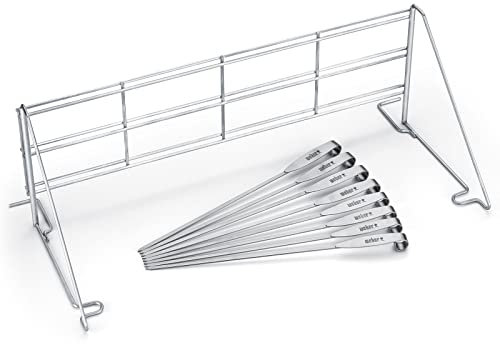 Weber 7615 Original ETCS Edelstahlrost und Spiess-Set, 8 stück, Silber