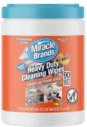 MiracleWipes for Heavy Duty Cleaning (90 Count) - All Purpose Cleaner, Kitchens, Bathrooms, Countertops, Hands, Indoors, Outdoors - Removes Grease, Grime, Crayon, Dirt & More