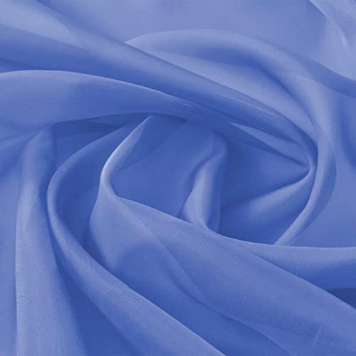 vidaXL Voile Stoff Meterware Dekoschal Gardinenstoff Dekostoff Gardine Vorhang Schal Gardinenschal Dekoration Hochzeit 1,45x20m Königsblau