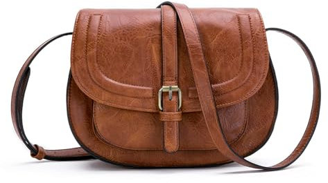 AFKOMST Umhängetasche Damen Klein, Frauen PU Leder Schultertaschen, Handtasche Damen, mit Verstellbar Abnehmbar Schultergurt…