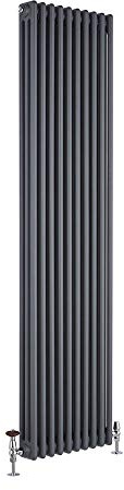 MILANO Anthracite Cast Iron Style Vertical 3 Column Radiator 1800 x 470mm