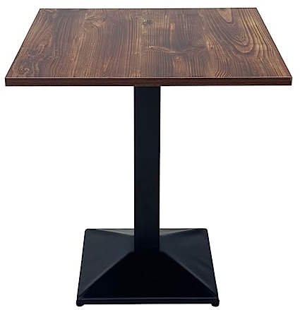 SAMIRA Tavolo da pranzo quadrato 70x70 con top in legno scuro mod. Clint