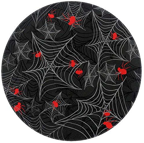 EZIOLY Teppich, rund, Spinnennetz-Design, rutschfest, weich, für Kinderzimmer, Spielzimmer, Arbeitszimmer, Schlafzimmer, Wohnzimmer, Heimdekoration, Polyester-Stoff, multi, 5.2ft-160cm