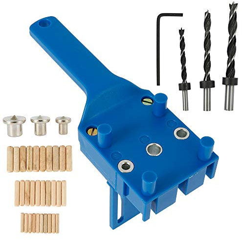 41-teiliges Bohrschablonen-Set mit Holzverstellung für Holzdübel, Bohrlochgröße mit vertikalem Bohrer, Ø 6/8/10 mm