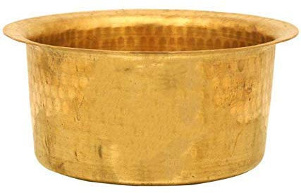 radhna Indian Traditional Indian Traditional Kitchen Utensil Brass Patila Tope Cooking Topia Bhaguna Pots & Pan Capacity 5 Litre - Fastest Delivery with DHL