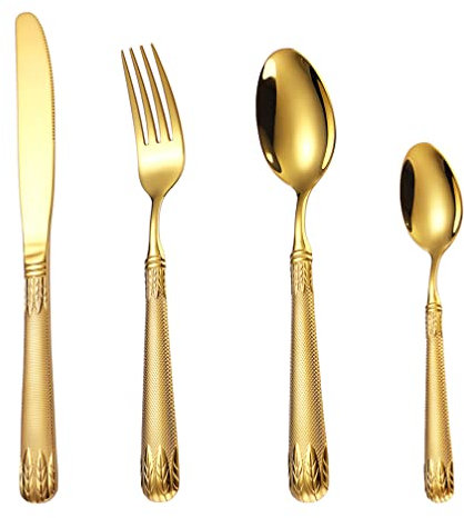 TOPBATHY 1 Satz Westliches Geschirr Aus Edelstahl -besteck Geschirr Edelstahl Goldenes Silberbesteck Modernes Silberbesteck Steak Messer Löffel Kuchen Reisen Rostfreier Stahl
