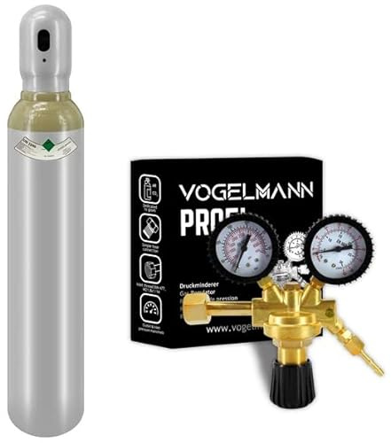 Bouteille d'hélium plein gaz 8L 1,5m3 avec Régulateur Profi Vogelmann