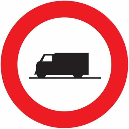 CARTELLO IN LAMIERA SCATOLATA DISCO diametro 60 cm - Transito vietato ai mezzi pesanti Divieto - SEGNALE CATARIFRAGENTE CON CAVALLETTO (CARTELLO CLASSE 1)