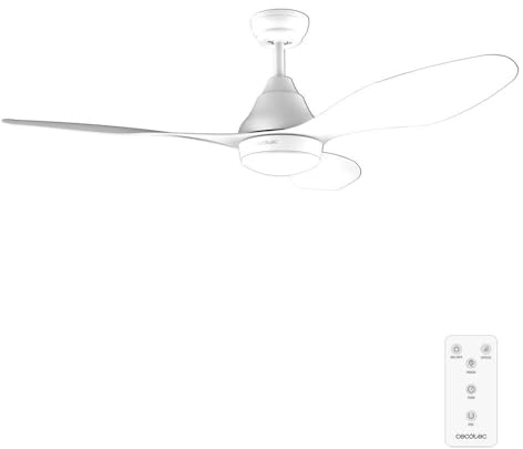 Cecotec - Ventilateur de Plafond avec Lumière EnergySilence Aero 5200 White - 62 W, Diamètre 122 cm, LED 18 W, 3 Vitesses et 3 Pales, Minuterie 8 Heures, Mode Été/Hiver