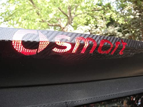 ACSUZ Auto High Position Bremsleuchte Aufkleber, für Smart Fortwo 451 450 Carbon Faser Bremslicht Aufkleber Auto Styling Zubehör