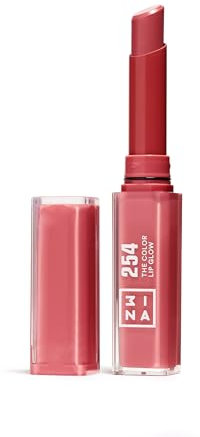 3INA MAKEUP - The Color Lip Glow 254 - Rosa scuro Nudo - Rosetto Rosa scuro Nudo Burroacaco di Karite per Nutrire le Labbra - Rosetti Luminoso Lucido - Vegan - Cruelty Free
