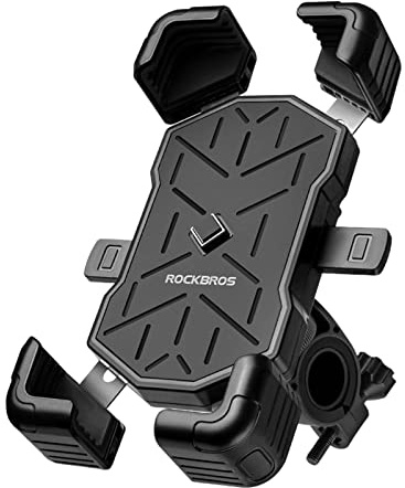 ROCKBROS cykel mobiltelefonhållare 360° roterbar cykel mobiltelefonhållare kompatibel med 4,5 tums-7,2 tum smartphone för universell motorcykel vägcykel MTB E-Scooter