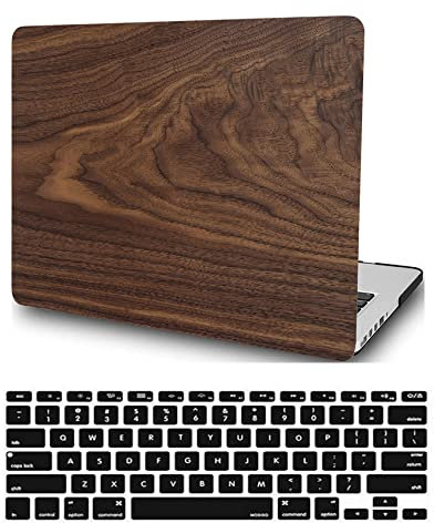 Hülle Kompatibel mit Neues MacBook Pro 13 Zoll 2020 2019 2018 2017 2016 Freisetzung A1706 A1708 A1989 A2159 A2251 A2289 A2338 M1, Plastik Hartschale Snap Case & Tastaturabdeckung, Holz