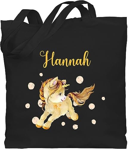 Geschenk mit Namen personalisiert by Shirtracer - Baumwolltasche - Einhörner - Einhorn Unicorn mit Namen
