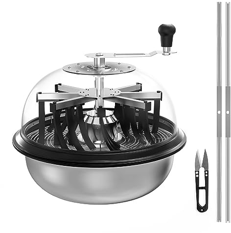 iPower Knospentrimmer-Blattschüssel, 40,6 cm, gedrehter Spin-Schnitt für Hydrokultur mit klarer Sichtbarkeit, scharfe Edelstahlklingen, solides Metallgetriebe, Gartenschere im Lieferumfang enthalten