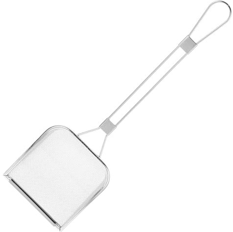 Ciieeo Stainless Steel Fat Skimmer Spoon Square Fine Mesh Strainer Ladle Hot Pot Skimmer with Long Handle for Skimming Cooking Frying Grease Gravy and Foam