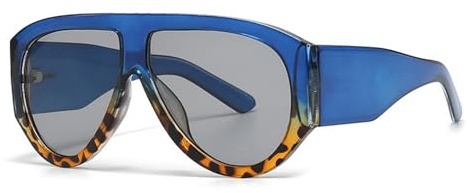 OSAGAMA Vintage Übergroße Sonnenbrille Ovale Pilot Brille Oversized Sunglasses für Damen Herren