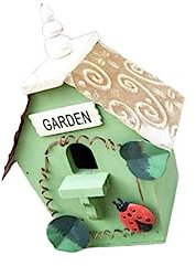 SUPVOX Hanging Wooden House Ornament Garden Decorations Outdoor Bird House Pendant for Home