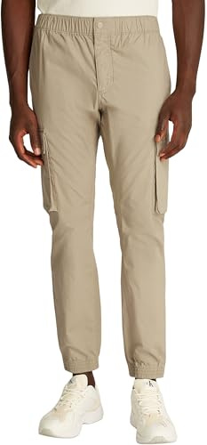 Calvin Klein Uomo Pantaloni Cargo Skinny Fit, Beige (Stone Gray), 34W