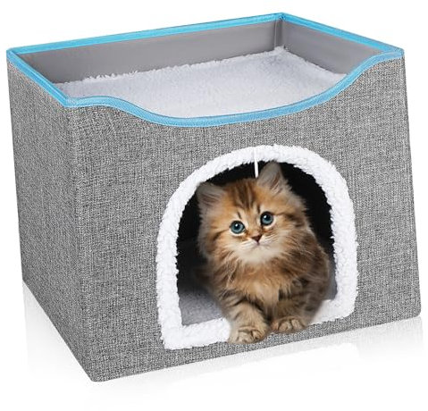 YARNOW Katzenbetten Für Hauskatzen Faltbares Katzenhaus Katzenzelt Katzennest Aus Karton Bequem Und Stabil Stilvolles Design