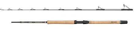 PENN Regiment IV Pro Bootsrute, Salzwasser-Angler-Angelrute für Seefisch, Dorsch, Seaal, Barsch, Seelachs, Makrele, Hai, stark, leicht und vielseitig, Silber, 2,10 m schnelle beidhändige Carbonrute