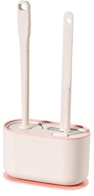 Toilet Brush 3 in 1 silicone toilet brush wall-mounted long-handled brush household cleaning no dead end artifact bathroom accessories Silicone Toilet Brush(Pink)