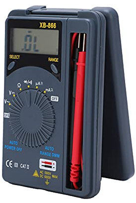 Multimetro Digitale XB866, Mini Voltmetro Ad Ampio Raggio, Ohmmetro Tascabile Multiuso Ad Alta Precisione Che Misura la Resistenza della Tensione CA CC, la continuità, il