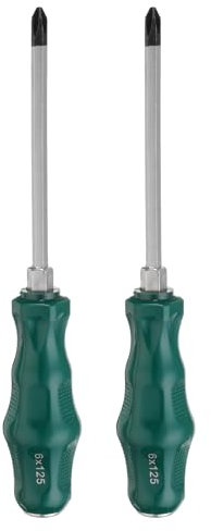 sourcing map 2pcs PH2 Phillips Screwdriver #2 8.9 Magnetic Demolition Screwdrivers 4.9 CR-V with Ergonomic Handle for DIY Repairing, Green