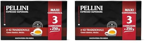 Pellini Caffè Espresso per Moka N. 42 Tradizionale, 3 x 250 g (Confezione da 2)