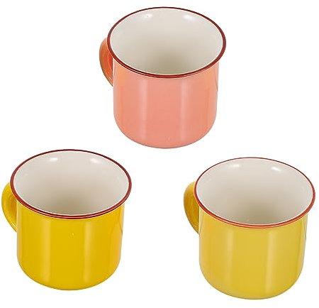 ASAKKURA 3stücke Kleine Keramische Becher Für Junge Mädchen Trinkbecher Wasser Und Milchbecher Für Kaffee Und Getränke Farben Zufällig Langlebig Und Spülmaschinenfest