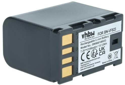 vhbw batteria sostituisce JVC BN-VF808U, BN-VF808, BN-VF815 per videocamera camcorder (2100mAh, 7,2V, Li-Ion) con infochip