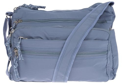 Christian Wippermann Hochwertige Nylon Umhängetasche Damen – Damen-Umhängetaschen Mittelgroß – Viele Fächer, Verstellbarer Riemen 150 cm – 30x21x12 cm – Sportlich, Elegant, Vielseitig im Alltag